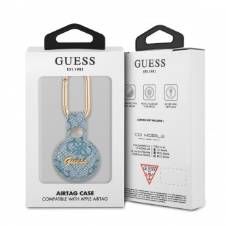 Guess PU 4G Script Dog Clip AirTag Pouzdro Blue (GUATP4GMSRB)