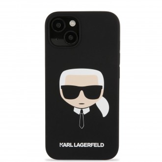Karl Lagerfeld Liquid Silicone Karl Head Kryt pro iPhone 13 Black (KLHCP13MSLKHBK)