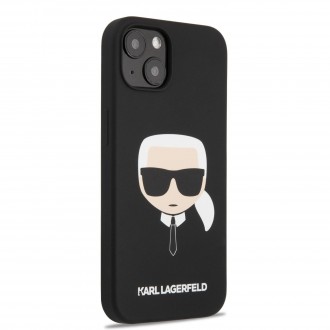 Karl Lagerfeld Liquid Silicone Karl Head Kryt pro iPhone 13 Black (KLHCP13MSLKHBK)