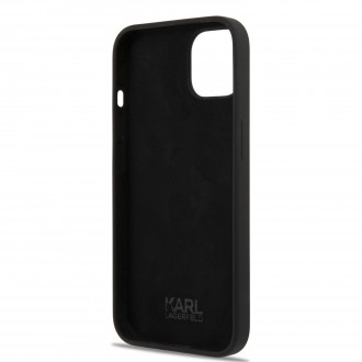 Karl Lagerfeld Liquid Silicone Karl Head Kryt pro iPhone 13 Black (KLHCP13MSLKHBK)