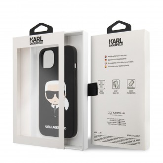 Karl Lagerfeld Liquid Silicone Karl Head Kryt pro iPhone 13 Black (KLHCP13MSLKHBK)