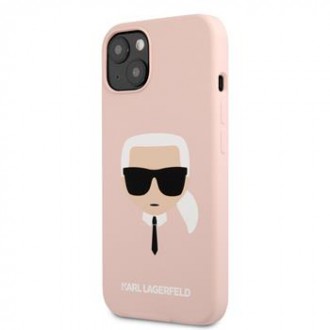 Karl Lagerfeld Liquid Silicone Karl Head Kryt pro iPhone 13 Light Pink (KLHCP13MSLKHPI)