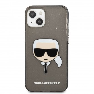 Karl Lagerfeld TPU Full Glitter Karl Head Kryt pro iPhone 13 mini Black (KLHCP13SKHTUGLB)