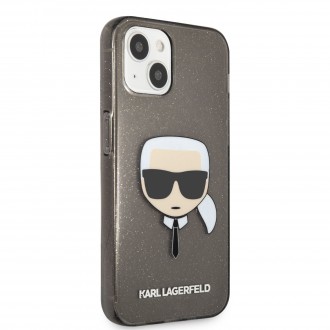 Karl Lagerfeld TPU Full Glitter Karl Head Kryt pro iPhone 13 mini Black (KLHCP13SKHTUGLB)
