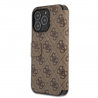 Guess PU 4G Metal Logo Book Pouzdro pro iPhone 13 Pro Brown (GUBKP13L4GMGBR)