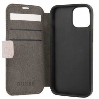 Guess PU 4G Metal Logo Book Pouzdro pro iPhone 13 Pink (GUBKP13M4GMGPI)