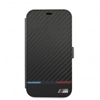 BMFLBKP13LPUCARTCBK BMW M Book Carbon Stripe Kryt pro iPhone 13 Pro Black