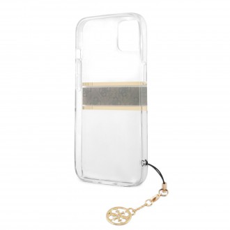 Guess PC/TPU 4G Brown Stripe Zadní Kryt pro iPhone 13 Transparent (GUHCP13MKB4GBR)