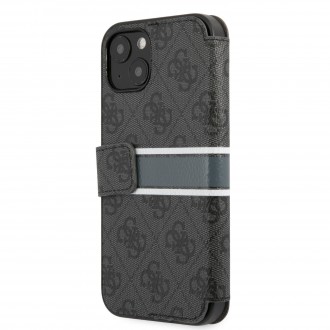 Guess PU 4G Printed Stripe Book Pouzdro iPhone 13 Grey (GUBKP13M4GDGR)