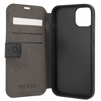 Guess PU 4G Printed Stripe Book Pouzdro iPhone 13 Grey (GUBKP13M4GDGR)