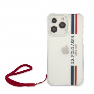 USHCP13XKSTTR U.S. Polo PC/TPU Vertical Stripes Kryt pro iPhone 13 Pro Max Transparent