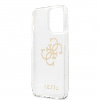 Guess TPU Big 4G Full Glitter Zadní Kryt pro iPhone 13 Pro Transparent (GUHCP13LPCUGL4GTR)
