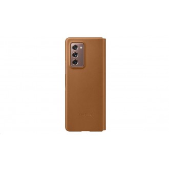 EF-FF916LAE Samsung Kožený Flip Kryt pro Galaxy Z Fold 2 Brown