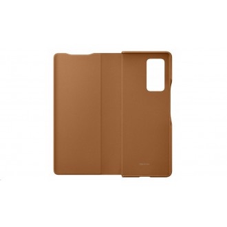 EF-FF916LAE Samsung Kožený Flip Kryt pro Galaxy Z Fold 2 Brown