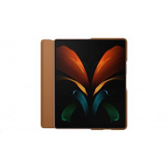 EF-FF916LAE Samsung Kožený Flip Kryt pro Galaxy Z Fold 2 Brown