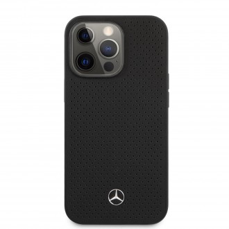 MEHCP13XDELBK Mercedes Genuine Leather Zadní Kryt pro iPhone 13 Pro Max Black