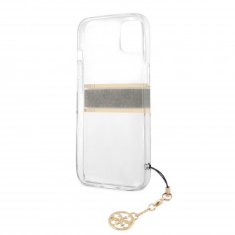 Guess PC/TPU 4G Brown Stripe Zadní Kryt pro iPhone 13 mini Transparent (GUHCP13SKB4GBR)