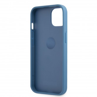 Guess PU 4G Ring Zadní Kryt pro iPhone 13 mini Blue (GUHCP13S4GMRBL)