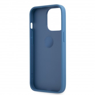 Guess PU 4G Ring Zadní Kryt pro iPhone 13 Pro Blue (GUHCP13L4GMRBL)