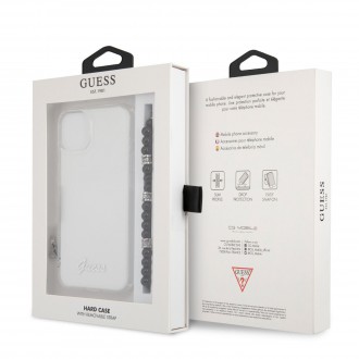Guess PC Script and Black Pearls Zadní Kryt pro iPhone 13 mini Transparent (GUHCP13SKPSBK)