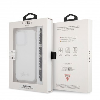 Guess PC Script and Black Pearls Zadní Kryt pro iPhone 13 Pro Transparent (GUHCP13LKPSBK)