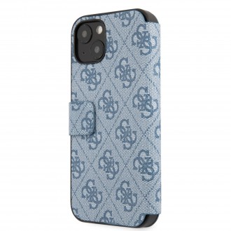 Guess PU 4G Metal Logo Book Pouzdro pro iPhone 13 Mini Blue (GUBKP13S4GMGBL)