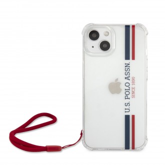 USHCP13SKSTTR U.S. Polo PC/TPU Vertical Stripes Kryt pro iPhone 13 mini Transparent