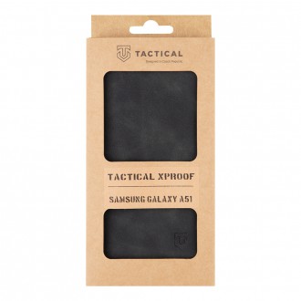 Tactical Xproof PU Kožené Book Pouzdro pro Samsung Galaxy A51 Black Hawk