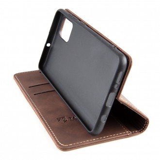 Tactical Xproof PU Kožené Book Pouzdro pro Samsung Galaxy A51 Mud Brown
