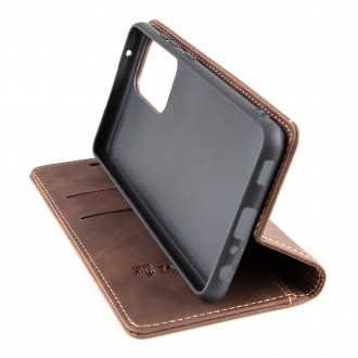 Tactical Xproof PU Kožené Book Pouzdro pro Samsung Galaxy A52 Mud Brown