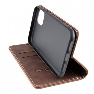 Tactical Xproof PU Kožené Book Pouzdro pro Apple iPhone 11 Mud Brown