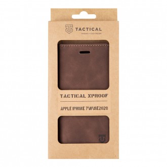 Tactical Xproof PU Kožené Book Pouzdro pro Apple iPhone 7/8/SE2020 Mud Brown