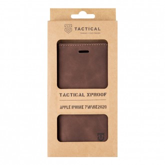 Tactical Xproof PU Kožené Book Pouzdro pro Apple iPhone 7/8/SE2020 Mud Brown