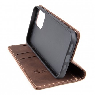 Tactical Xproof PU Kožené Book Pouzdro pro Apple iPhone 12/12 Pro Mud Brown