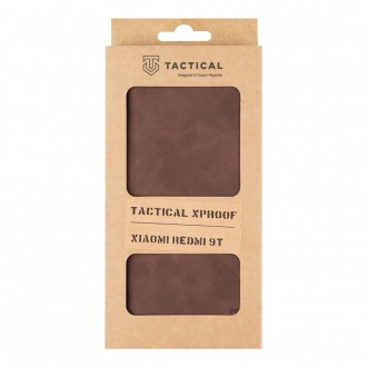 Tactical Xproof PU Kožené Book Pouzdro pro Xiaomi Redmi 9T Mud Brown