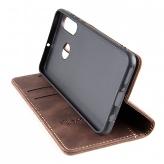 Tactical Xproof PU Kožené Book Pouzdro pro Huawei P30 Lite Mud Brown