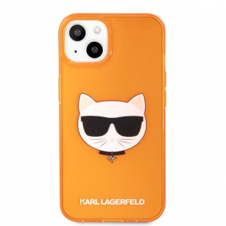 Karl Lagerfeld TPU Choupette Head Kryt pro iPhone 13 Fluo Orange (KLHCP13MCHTRO)