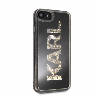 Karl Lagerfeld PC/TPU Liquid Glitter Mirror Kryt pro iPhone 7/8/SE 2020 Black (KLHCI8KAGBK)
