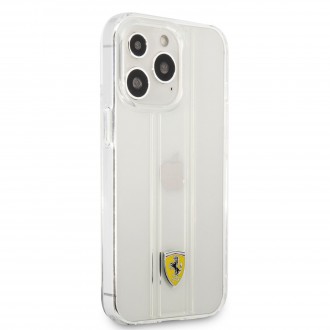 FES3SHCP13LTR Ferrari PC/TPU 3D Stripes Zadní Kryt pro iPhone 13 Pro Transparent