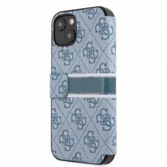 Guess PU 4G Printed Stripe Book Pouzdro pro iPhone 13 Mini Blue (GUBKP13S4GDBL)