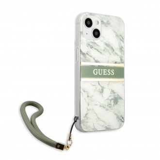 Guess TPU Marble Stripe Zadní Kryt pro iPhone 13 Green (GUHCP13MKMABGN)
