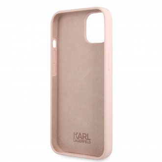Karl Lagerfeld Liquid Silicone Karl Head Kryt pro iPhone 13 mini Light Pink (KLHCP13SSLKHPI)