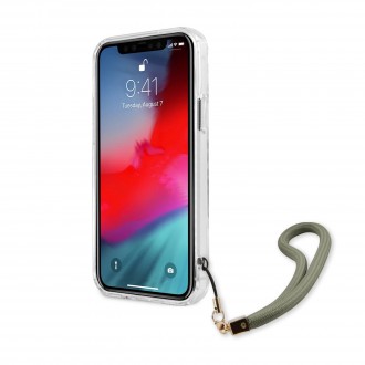 Guess TPU Marble Stripe Zadní Kryt pro iPhone 12 Pro Max Green (GUHCP12LKMABGN)