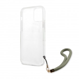 Guess TPU Marble Stripe Zadní Kryt pro iPhone 12 Pro Max Green (GUHCP12LKMABGN)