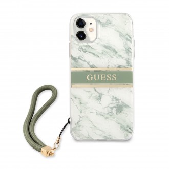 Guess TPU Marble Stripe Zadní Kryt pro iPhone 11 Green (GUHCN61KMABGN)