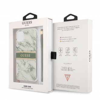 Guess TPU Marble Stripe Zadní Kryt pro iPhone 11 Green (GUHCN61KMABGN)