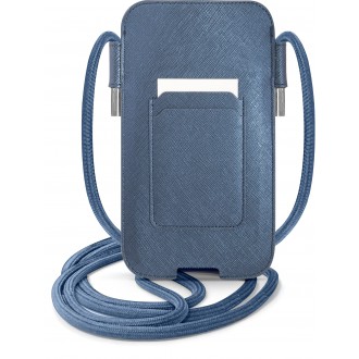 Guess PU Saffiano Metal Logo Pouch S/M Blue (GUPHMPSASBBL)