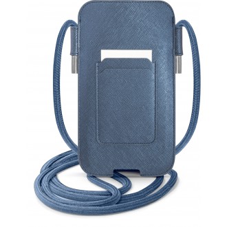 Guess PU Saffiano Metal Logo Pouch L Blue (GUPHLPSASBBL)