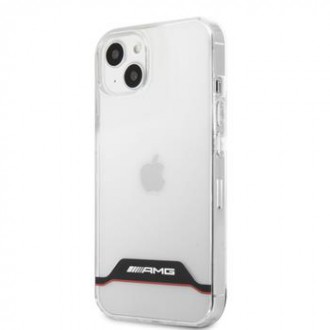 AMHCP13MTCBR AMG PC/TPU Red Stripes Zadní Kryt pro iPhone 13 Transparent
