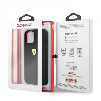 FESSIHCP13MBK Ferrari Liquid Silicone Metal Logo Zadní Kryt pro iPhone 13 Black